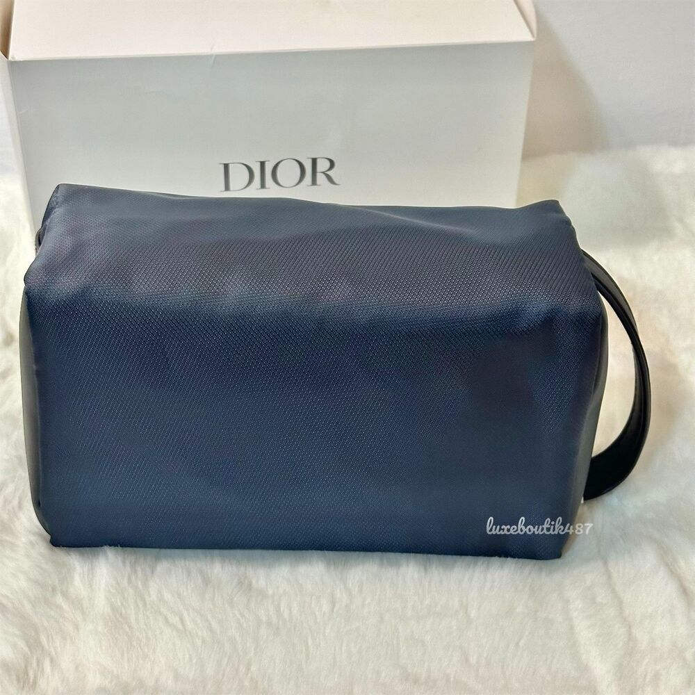 DIOR navy blue toiletry pouch bag travel case NIB - Picture 4 of 8